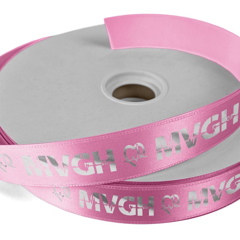 Custom 1" Badge Satin Ribbon - 50yd Roll - Foil Print