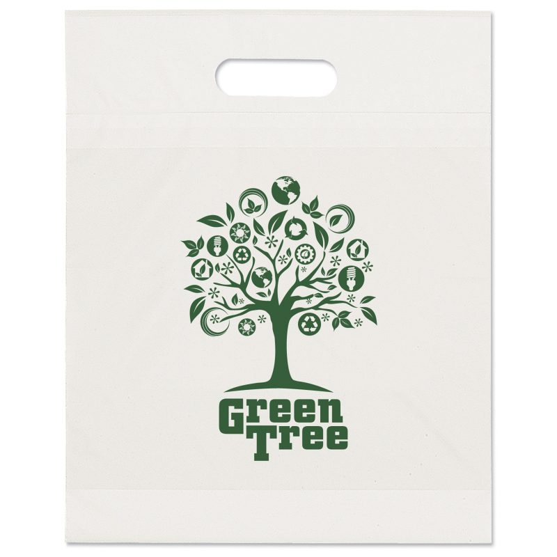 Custom 12W x 15H x 3 Eco Die Cut Handle Bag - Flexo Ink Print