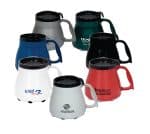 Custom 16 Oz. Low Rider Mug w/Rubber Grip Base & Slider Lid