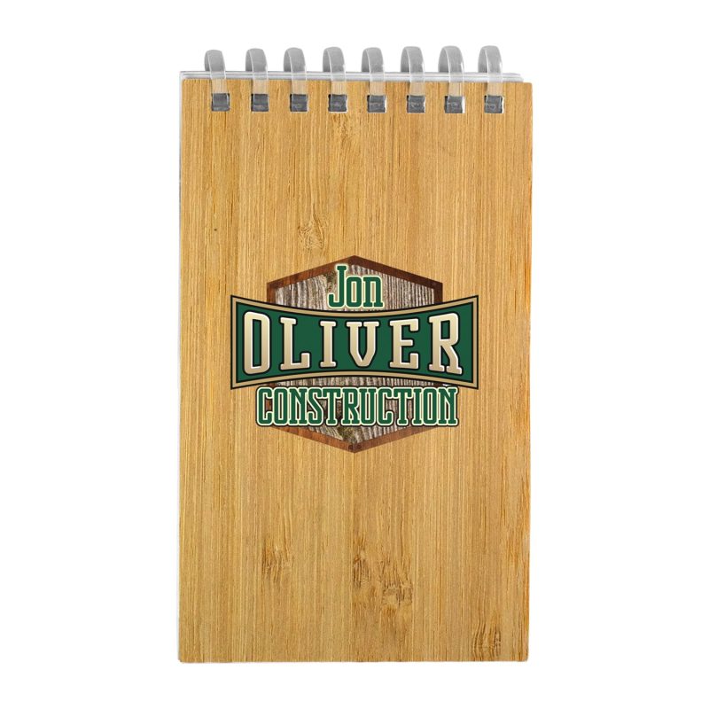 Custom 3" X 5" Bamboo Spiral Notebook - 2