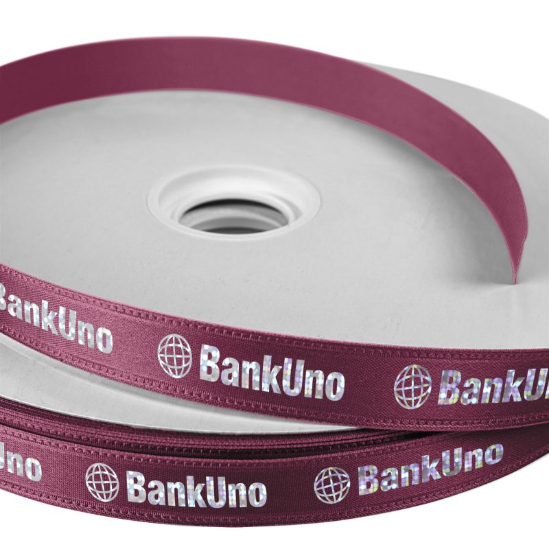 Custom 5/8" Badge Satin Ribbon - 100yrd Roll - Foil Print - 2
