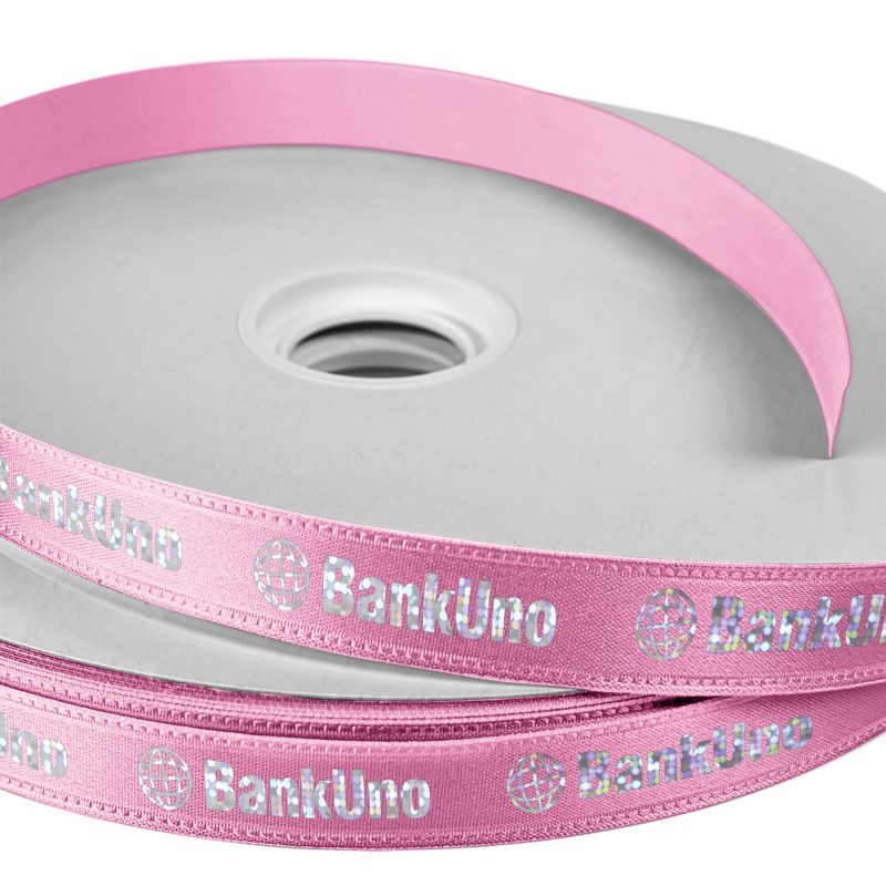 Custom 5/8" Badge Satin Ribbon - 100yrd Roll - Foil Print - 4