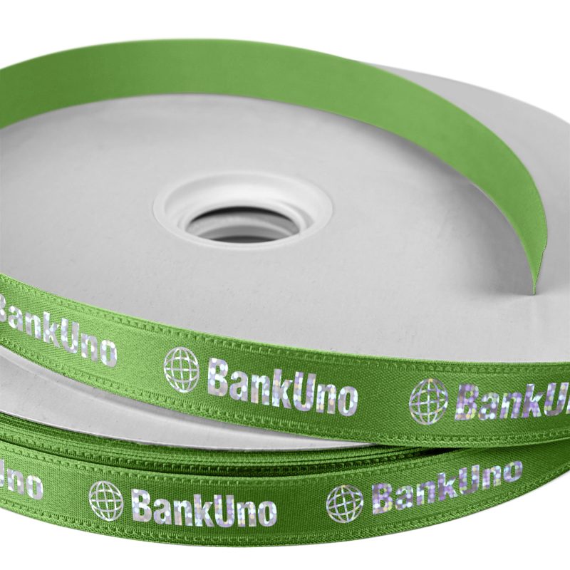 Custom 5/8" Badge Satin Ribbon - 100yrd Roll - Foil Print - 7