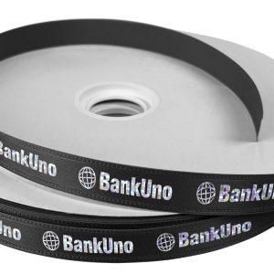 Custom 5/8" Badge Satin Ribbon - 25yd Roll - Foil Print