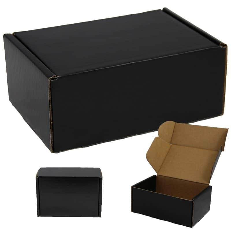 Custom 9 X 6.5 X 4" Black Mailer Box From