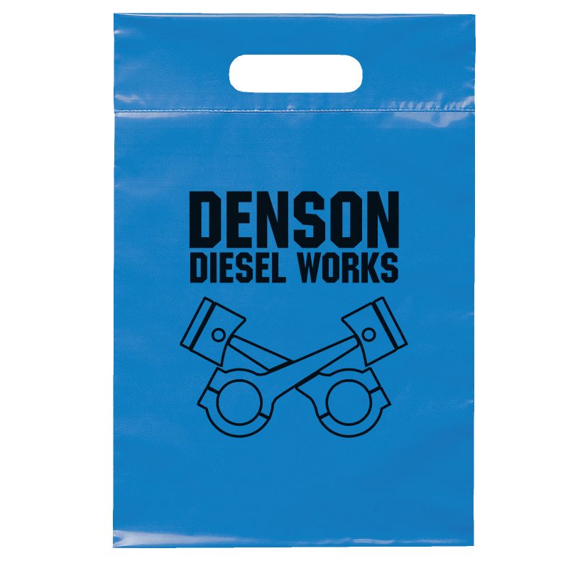 Custom 9 ½W x 14H Die Cut Handle Bag - Flexo Ink Print - 8