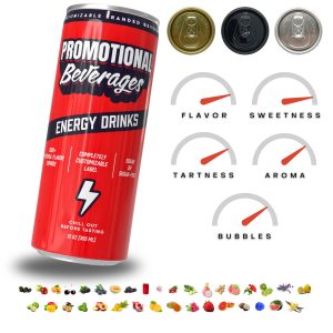 Custom Customizable Energy Drink 8.4oz or 12oz Sugar or Sugar-Free
