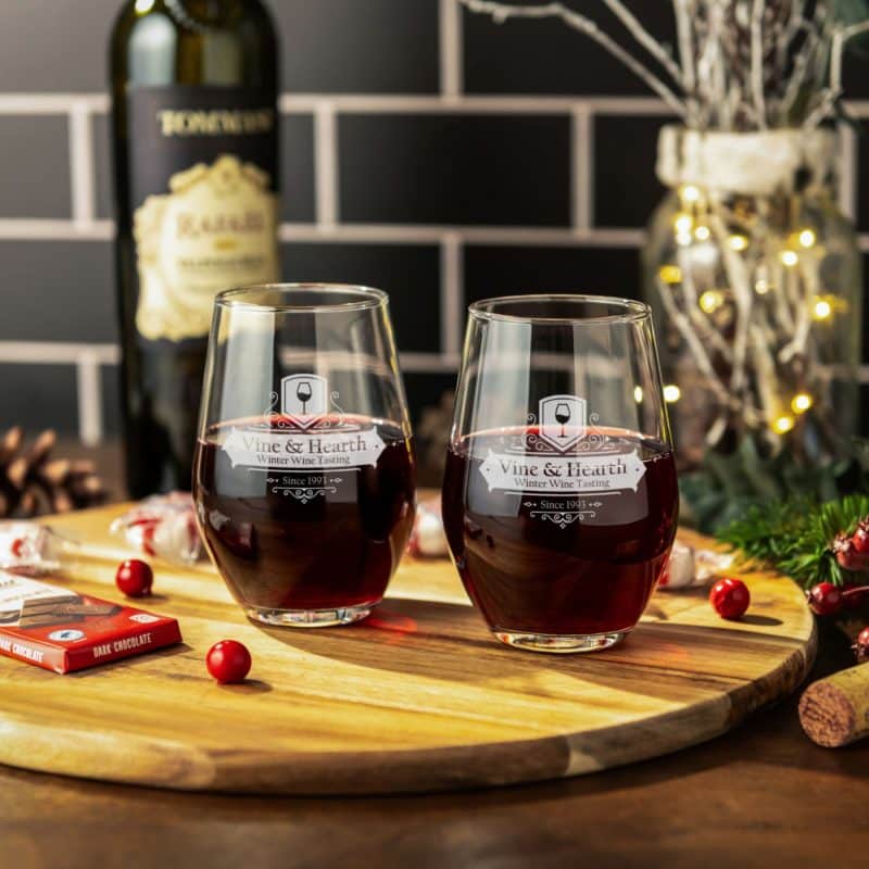 Custom Etched Stemless Wine Glass 11.5 Oz - 4