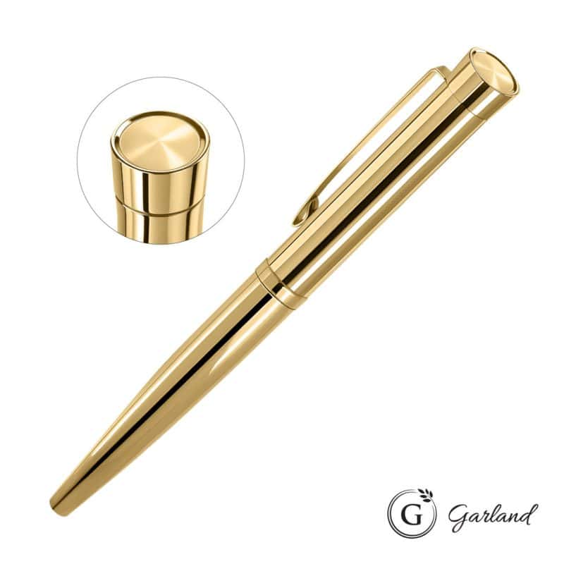 Custom Garland® Executive Signature Cust Emblem Rollerball Pen Gold - 4