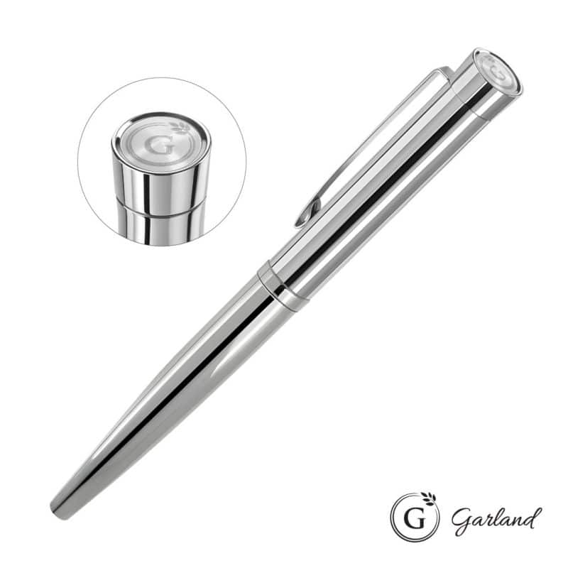 Custom Garland® Executive Signature Emblem Rollerball Pen - Chrome - 4