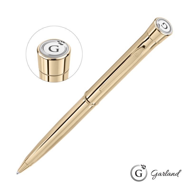 Custom Garland® Signature Twist Ballpoint Pen - Gold Barrel - 5