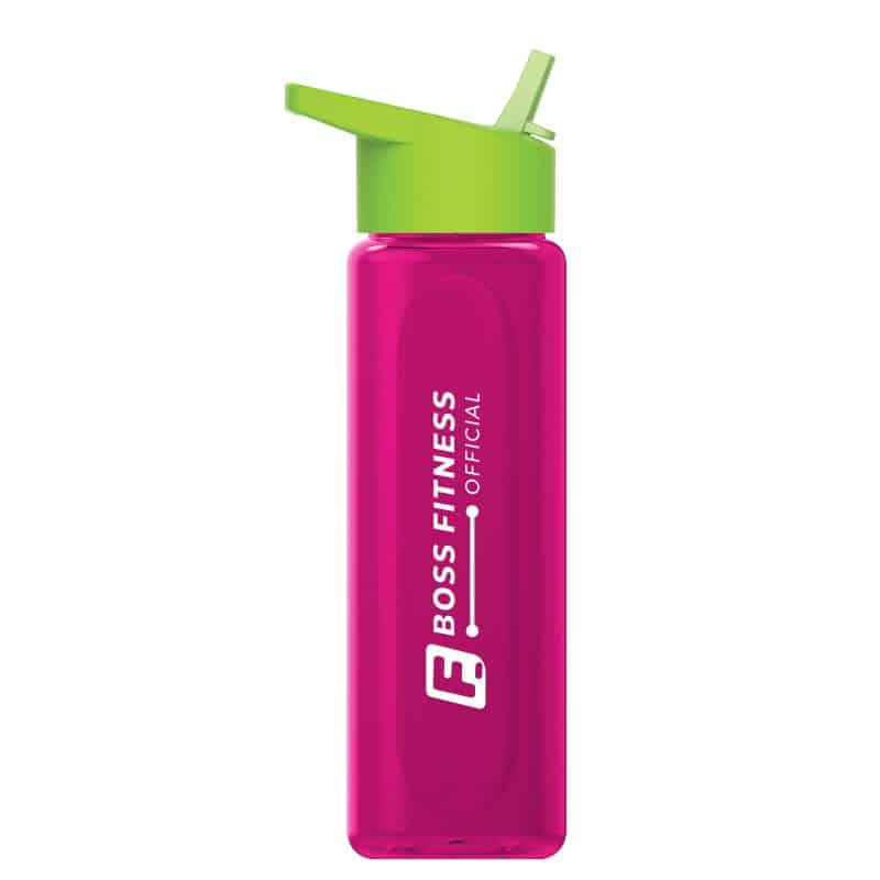Custom Garyline® Boss Embossed RPET Bottle with Flip-Straw Lid - 26 oz. - 4