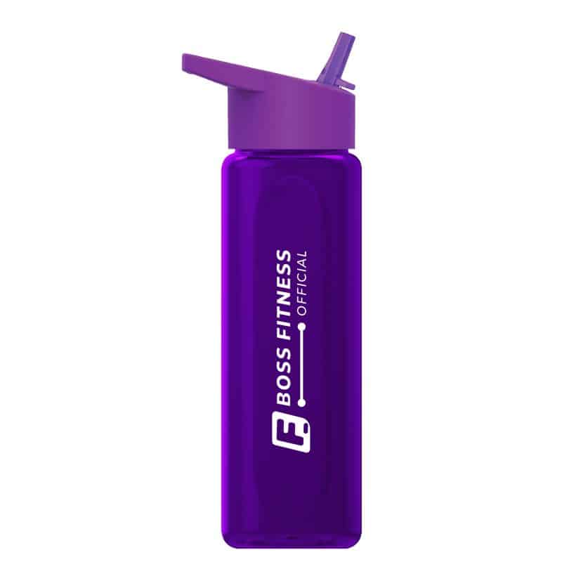 Custom Garyline® Boss Embossed RPET Bottle with Flip-Straw Lid - 26 oz. - 8