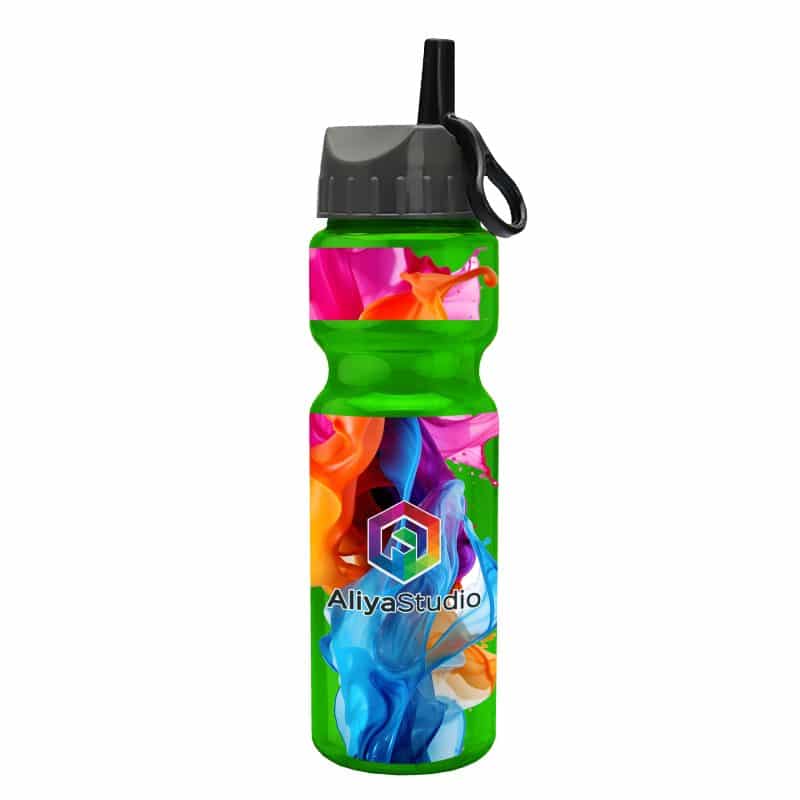 Custom Garyline® Champ Bottle with Ring-Straw Lid - 28 oz. - 3