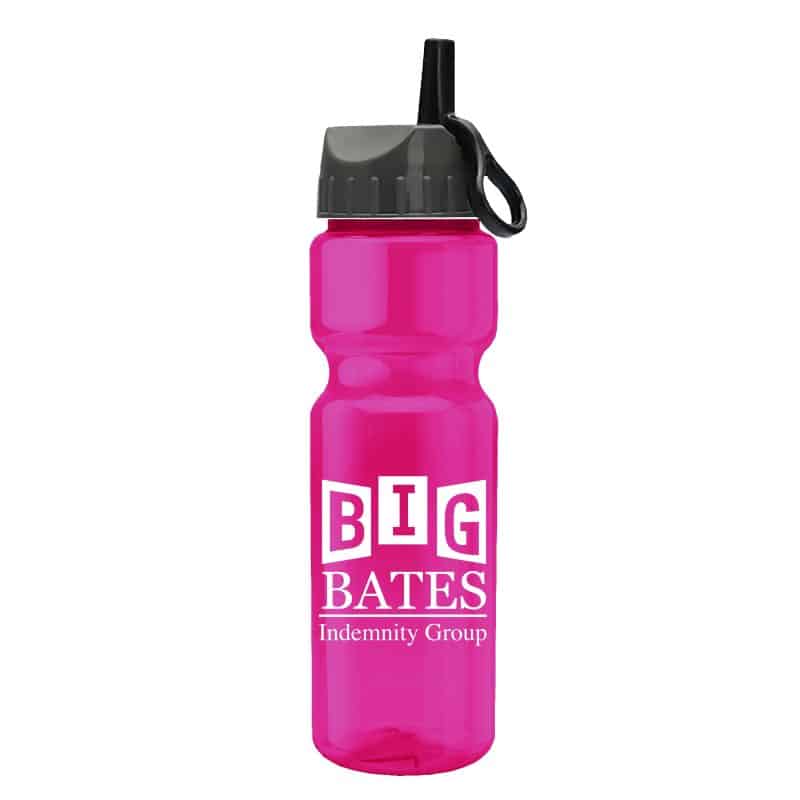 Custom Garyline® Champ Bottle with Ring-Straw Lid - 28 oz. - 4