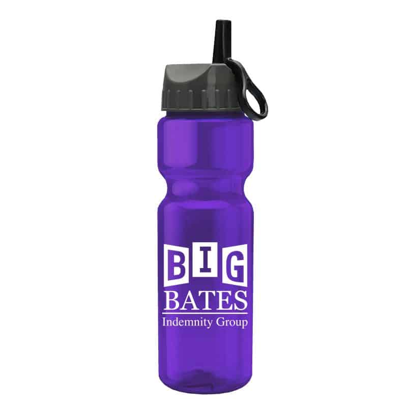 Custom Garyline® Champ Bottle with Ring-Straw Lid - 28 oz. - 8