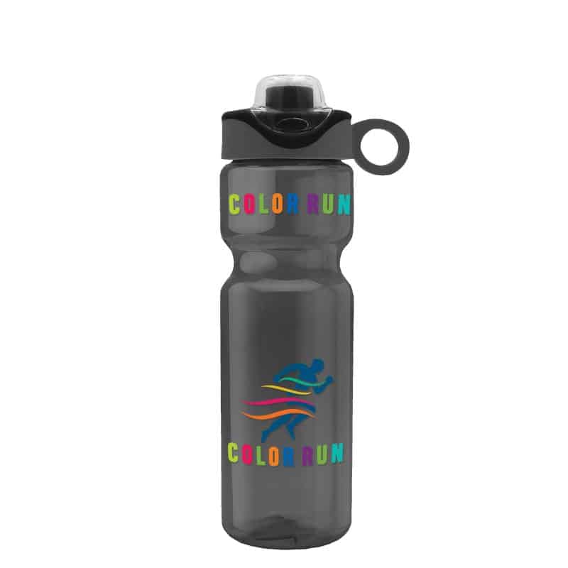 Custom Garyline® Champ Bottle with Two-Tone Drink-Thru Lid with Silicone Loop - 28 oz. - 1