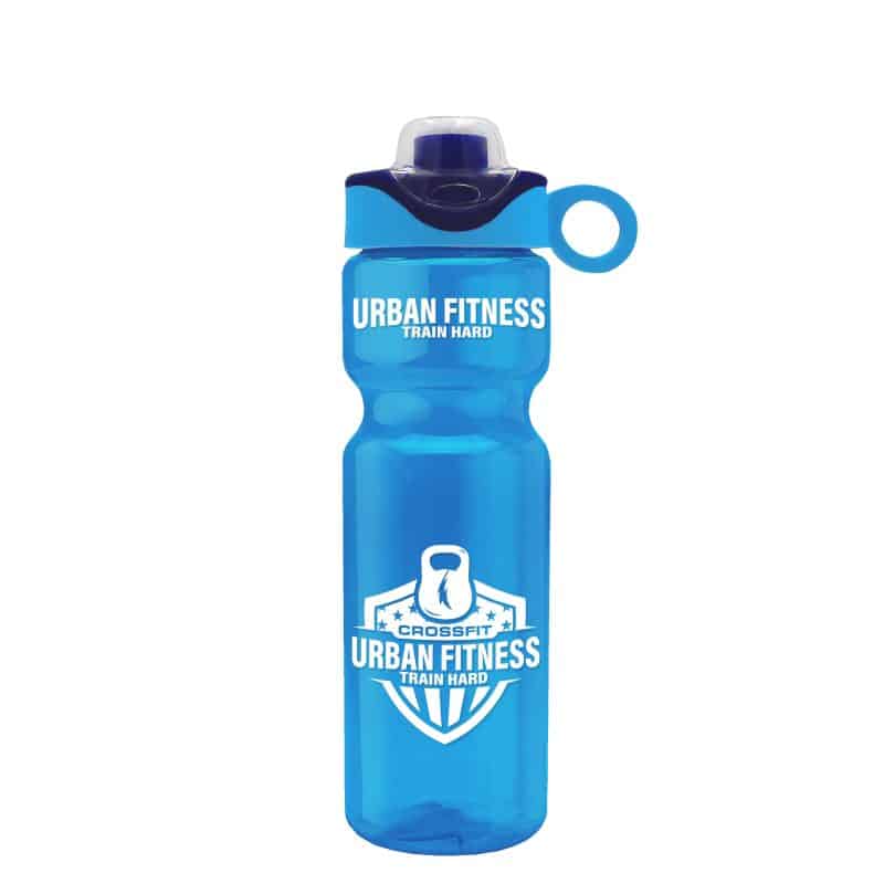 Custom Garyline® Champ Bottle with Two-Tone Drink-Thru Lid with Silicone Loop - 28 oz. - 2