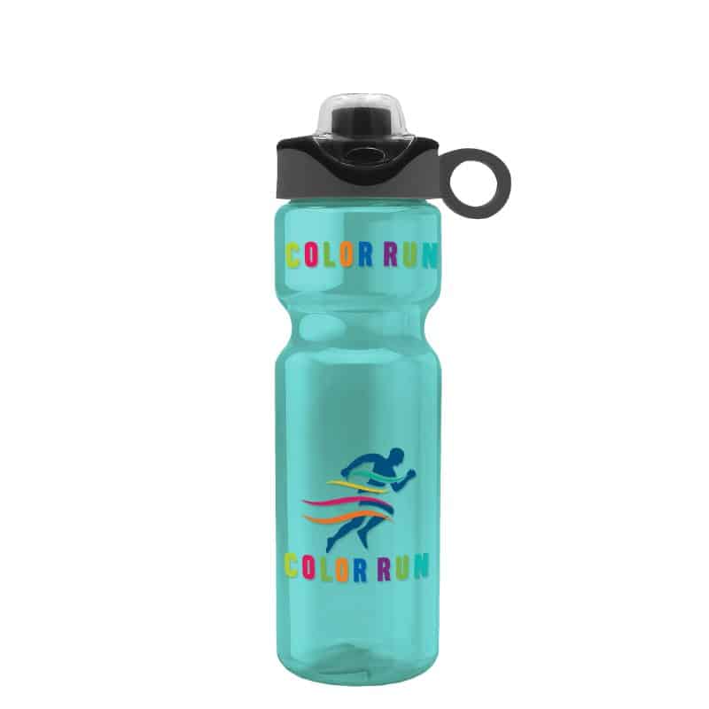 Custom Garyline® Champ Bottle with Two-Tone Drink-Thru Lid with Silicone Loop - 28 oz. - 7