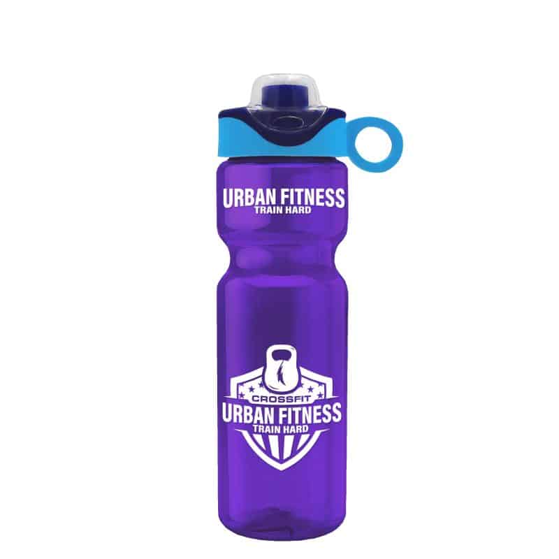 Custom Garyline® Champ Bottle with Two-Tone Drink-Thru Lid with Silicone Loop - 28 oz. - 8