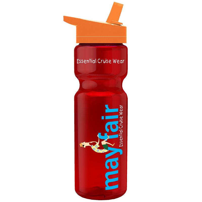 Custom Garyline® Champ Recycled Bottle with Flip-Straw Lid - 28 oz. - 6