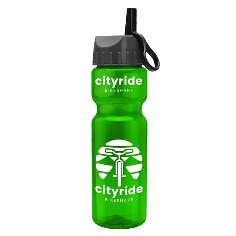 Custom Garyline® Champ Recycled Bottle with Ring-Straw Lid - 28 oz. - 2