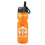 Custom Garyline® Champ Recycled Bottle with Ring-Straw Lid - 28 oz. - 4