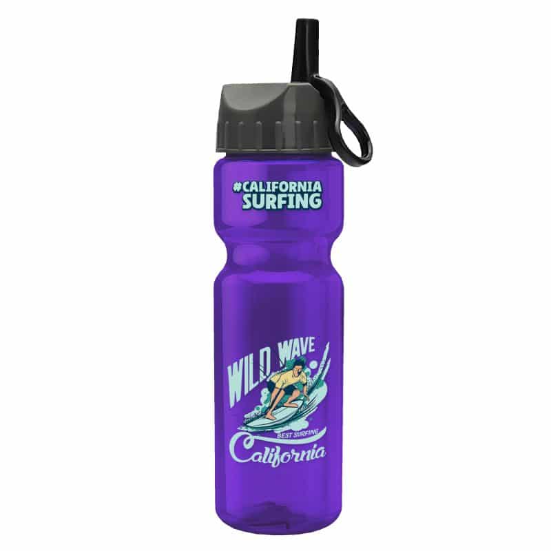Custom Garyline® Champ Recycled Bottle with Ring-Straw Lid - 28 oz. - 7