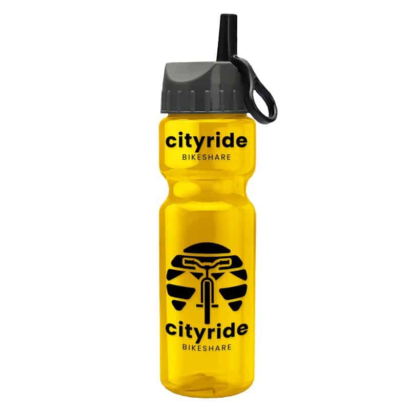 Custom Garyline® Champ Recycled Bottle with Ring-Straw Lid - 28 oz. - 8