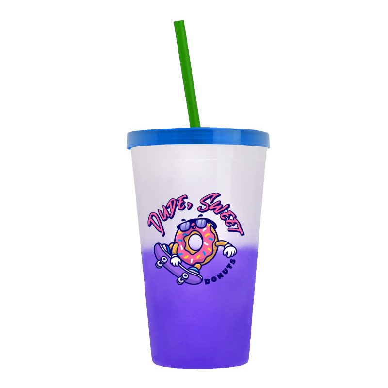 Custom Garyline® Cups-on-the-Go Color-Changing Sport Sipper - 22 oz. - 4