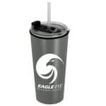 Custom Garyline® Explore Travel Tumbler with 2-in-1 Lid with Straw - 18 oz. - 4