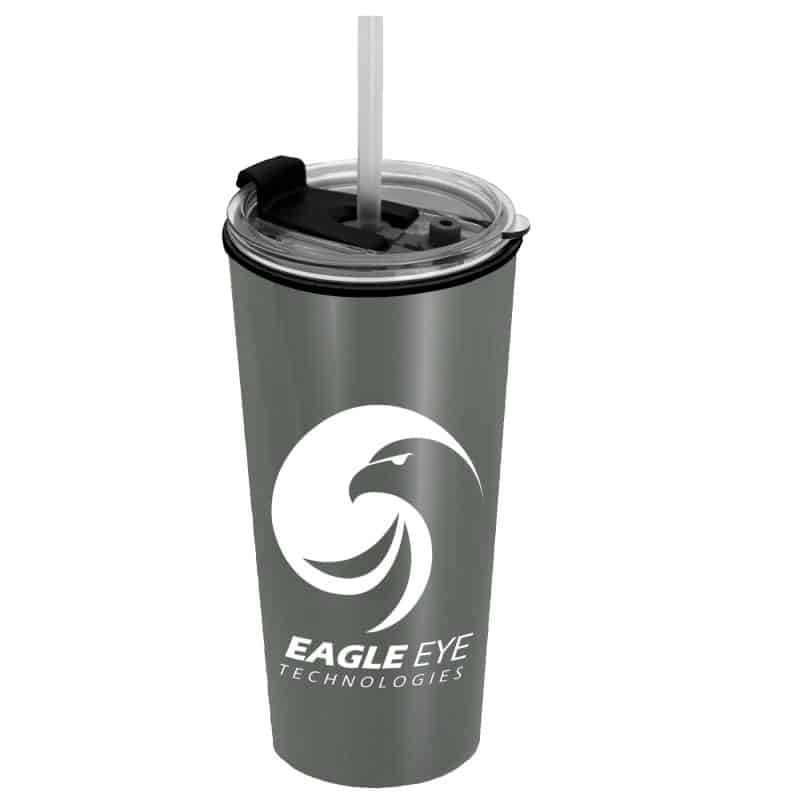 Custom Garyline® Explore Travel Tumbler with 2-in-1 Lid with Straw - 18 oz. - 4