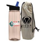 Custom Garyline® Flair Tritan® Bottle with Flip-Straw Lid in a Cotton Bag - 26 oz. - 3