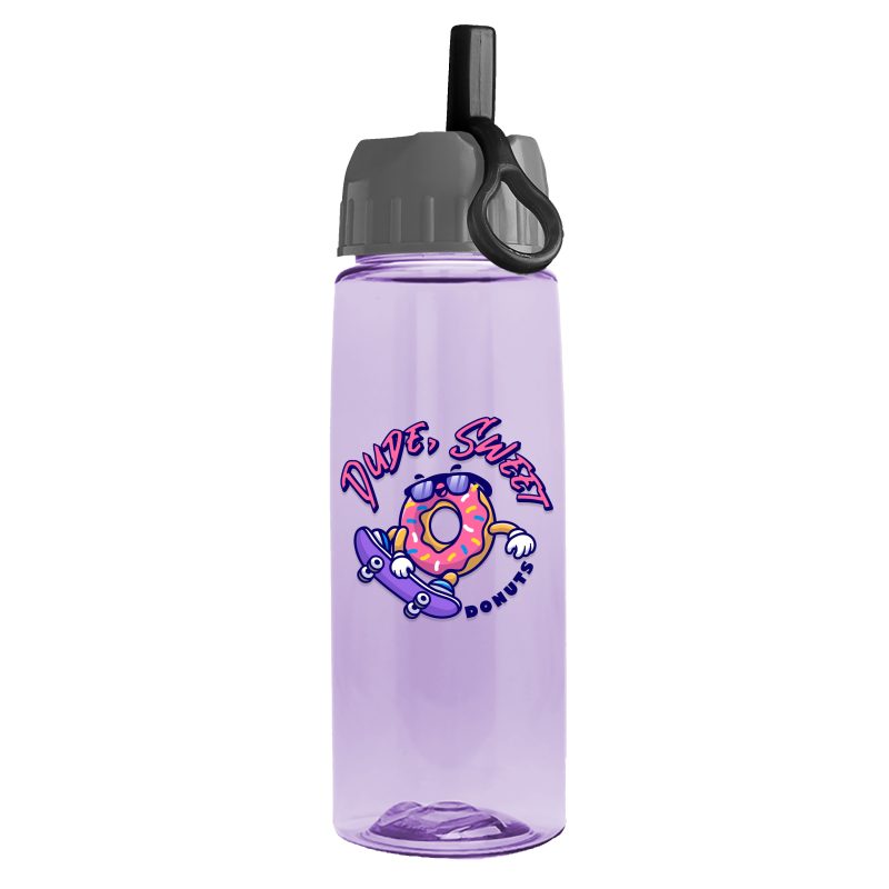 Custom Garyline® Flair Tritan® Bottle with Ring-Straw Lid - 26 oz. - 7