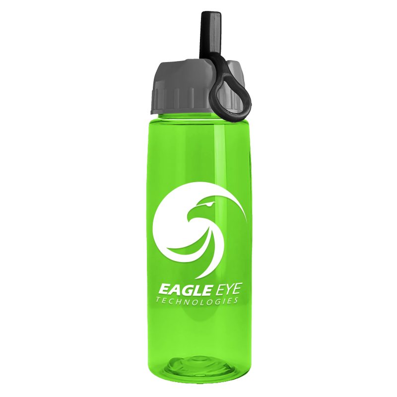 Custom Garyline® Flair Tritan® Bottle with Ring-Straw Lid - 26 oz. - 8