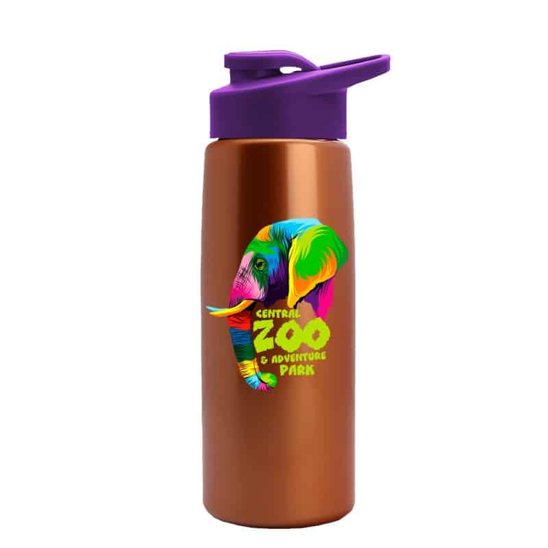 Custom Garyline® Flair Tritan® Metallike Bottle with Drink-Thru Lid - 26 oz. - 5