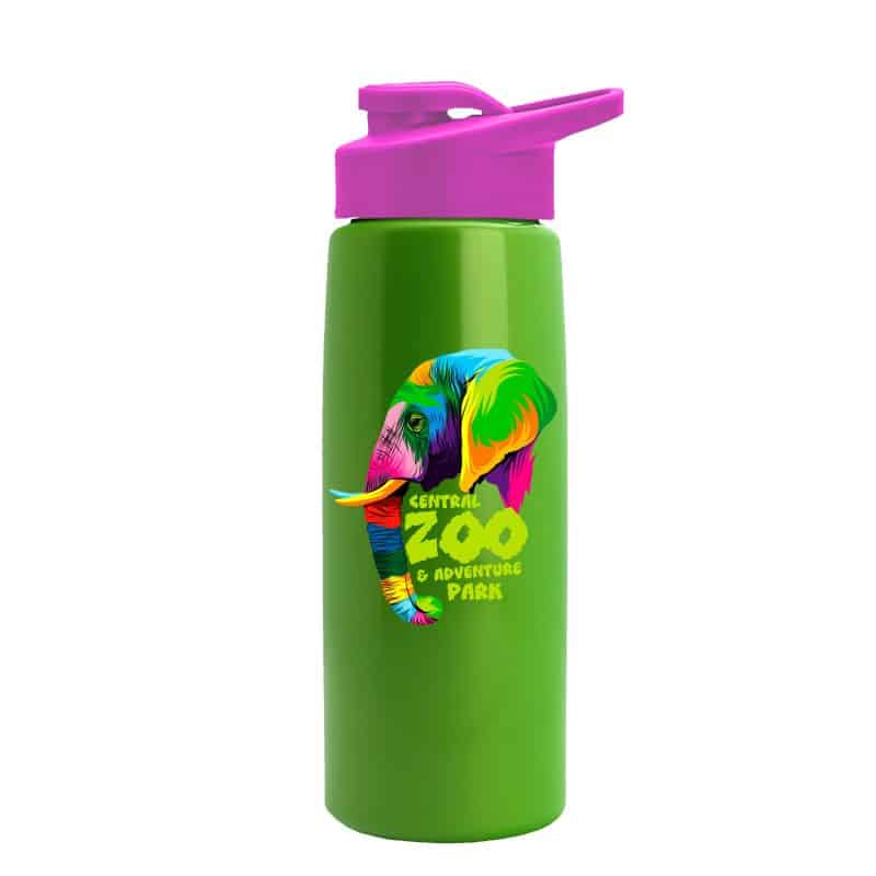Custom Garyline® Flair Tritan® Metallike Bottle with Drink-Thru Lid - 26 oz. - 6