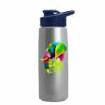 Custom Garyline® Flair Tritan® Metallike Bottle with Drink-Thru Lid - 26 oz. - 9