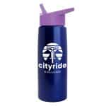 Custom Garyline® Flair Tritan® Metallike Bottle with Flip-Straw Lid - 26 oz. - 3