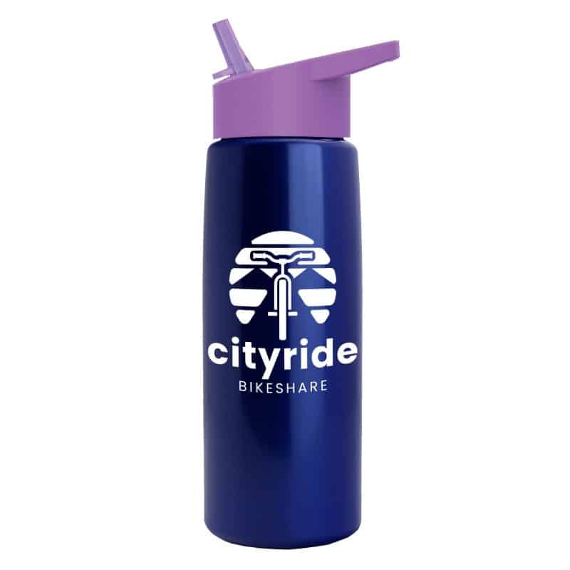 Custom Garyline® Flair Tritan® Metallike Bottle with Flip-Straw Lid - 26 oz. - 3