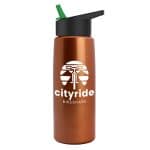 Custom Garyline® Flair Tritan® Metallike Bottle with Flip-Straw Lid - 26 oz. - 4