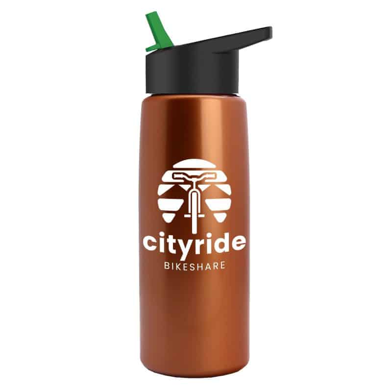 Custom Garyline® Flair Tritan® Metallike Bottle with Flip-Straw Lid - 26 oz. - 4