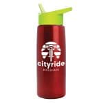 Custom Garyline® Flair Tritan® Metallike Bottle with Flip-Straw Lid - 26 oz. - 7