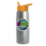 Custom Garyline® Flair Tritan® Metallike Bottle with Flip-Straw Lid - 26 oz. - 8