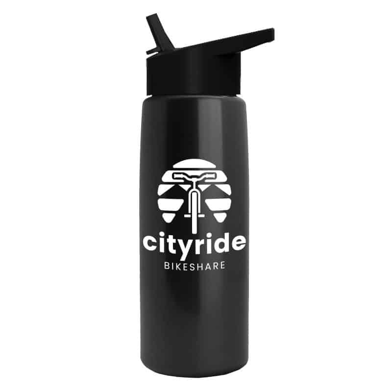 Custom Garyline® Flair Tritan® Metallike Bottle with Flip-Straw Lid - 26 oz.