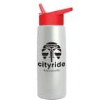 Custom Garyline® Flair Tritan® Metallike Bottle with Flip-Straw Lid - 26 oz. - 9