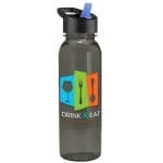 Custom Garyline® Flat-Sided Tritan® Bottle with Flip-Straw Lid - 24 oz. - 1