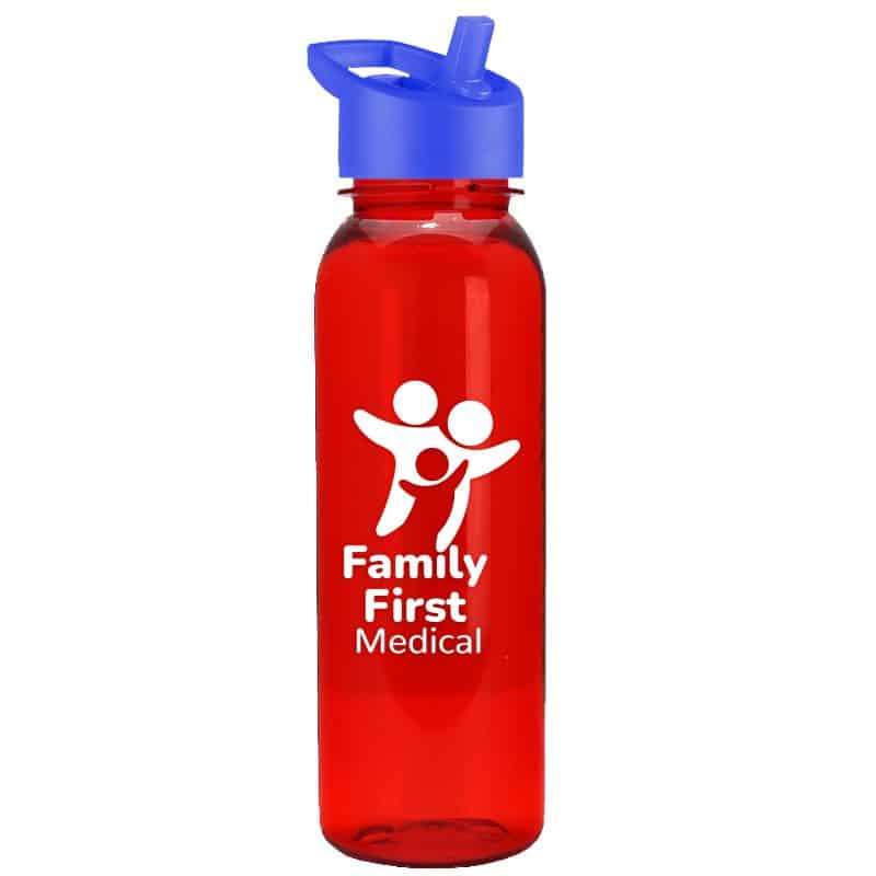 Custom Garyline® Flat-Sided Tritan® Bottle with Flip-Straw Lid - 24 oz. - 6