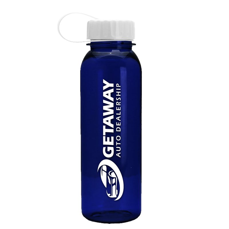 Custom Garyline® Flat-Sided Tritan® Bottle with Tethered Lid - 24 oz. - 4