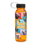 Custom Garyline® Flat-Sided Tritan® Bottle with Tethered Lid - 24 oz. - 5